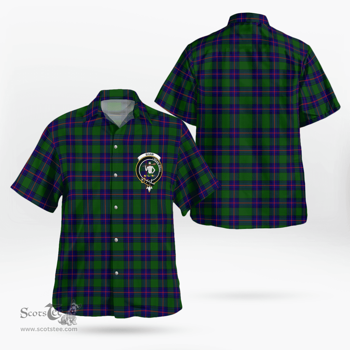 Scottish Shaw Of Sauchie Clan Badge Tartan Hawaii Shirt Crest Tartan Plaid Shirt Scottish Plaid Tartan Plaid - ScotsTee - scotstee.com