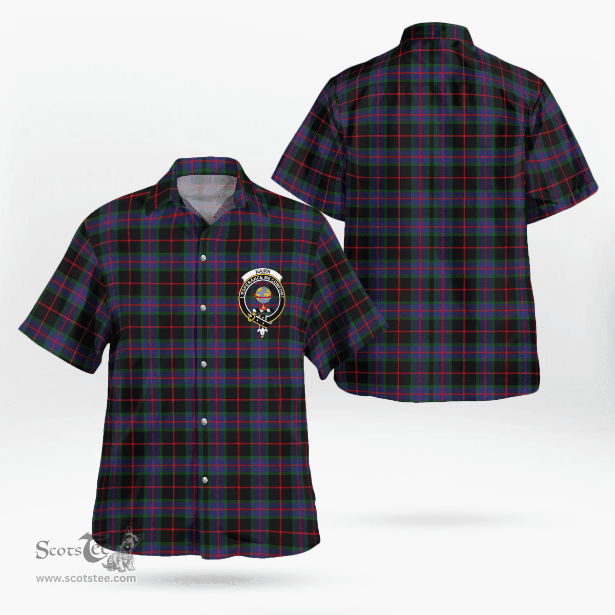 Scottish Nairn Clan Badge Tartan Hawaii Shirt Crest Tartan Plaid Shirt Scottish Plaid Tartan Plaid - ScotsTee - scotstee.com