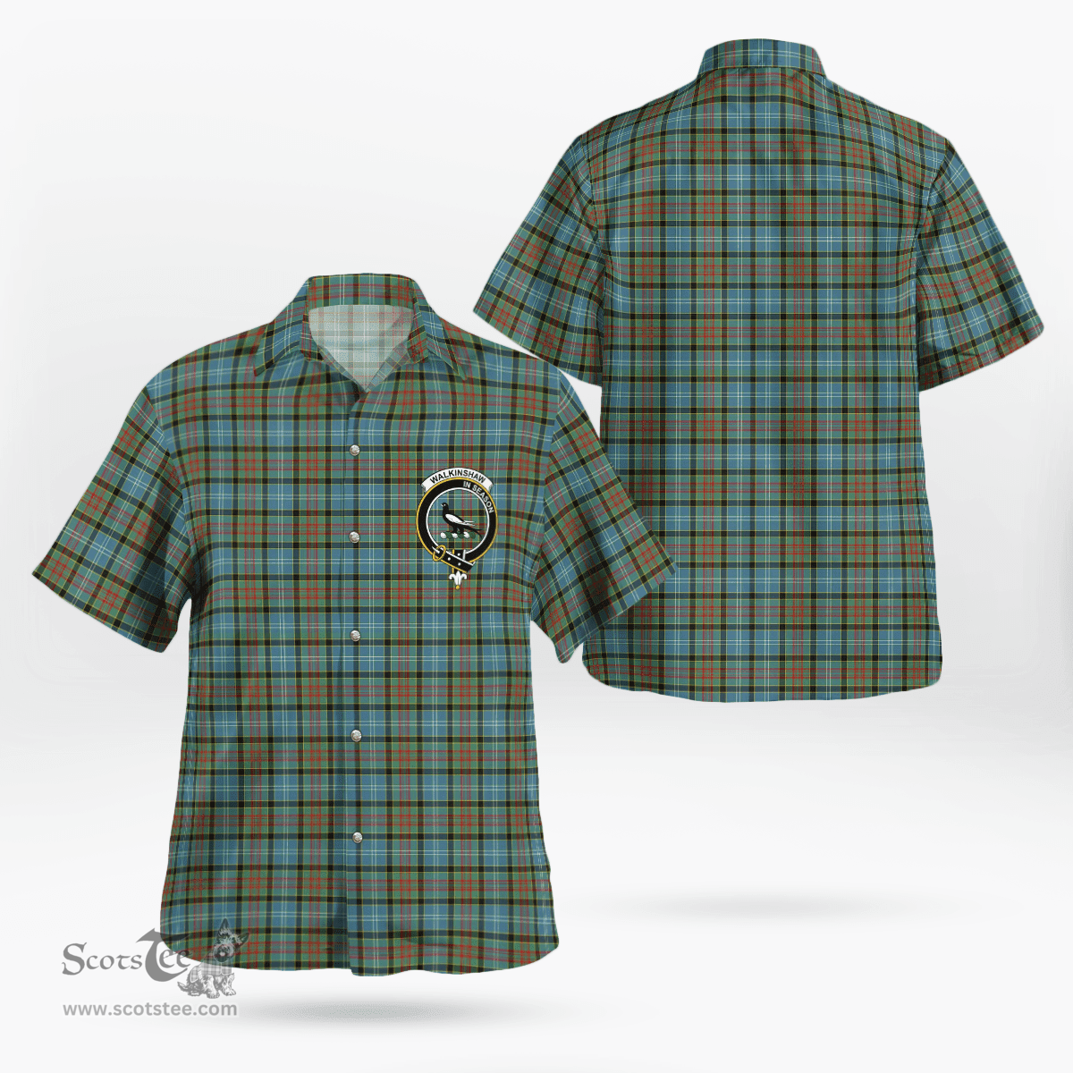 Scottish Walkinshaw Clan Badge Tartan Hawaii Shirt Crest Tartan Plaid Shirt Scottish Plaid Tartan Plaid - ScotsTee - scotstee.com
