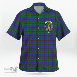 Scottish Strachan Clan Badge Tartan Hawaii Shirt Crest Tartan Plaid Shirt Scottish Plaid Tartan Plaid - ScotsTee - scotstee.com