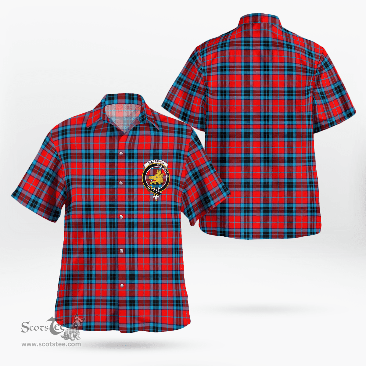 Scottish Mactavish Clan Badge Tartan Hawaii Shirt Crest Tartan Plaid Shirt Scottish Plaid Tartan Plaid - ScotsTee - scotstee.com