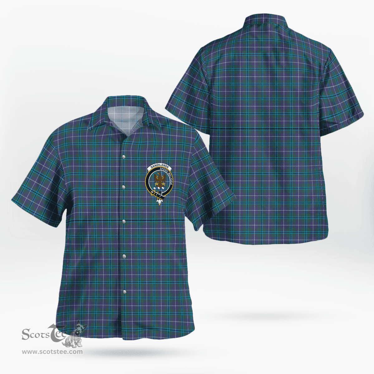 Scottish Sandilands Clan Badge Tartan Hawaii Shirt Crest Tartan Plaid Shirt Scottish Plaid Tartan Plaid - ScotsTee - scotstee.com