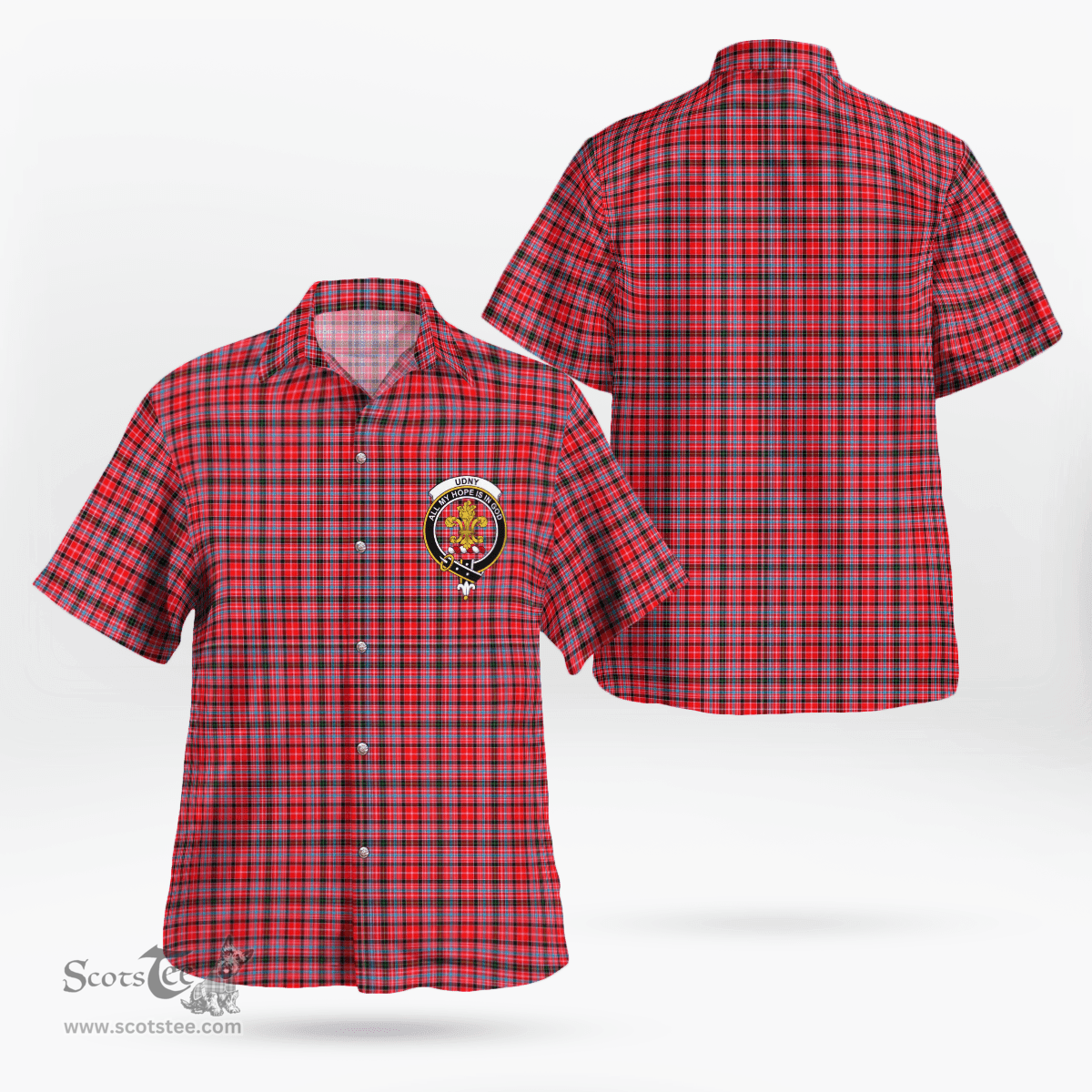 Scottish Udny Clan Badge Tartan Hawaii Shirt Crest Tartan Plaid Shirt Scottish Plaid Tartan Plaid - ScotsTee - scotstee.com