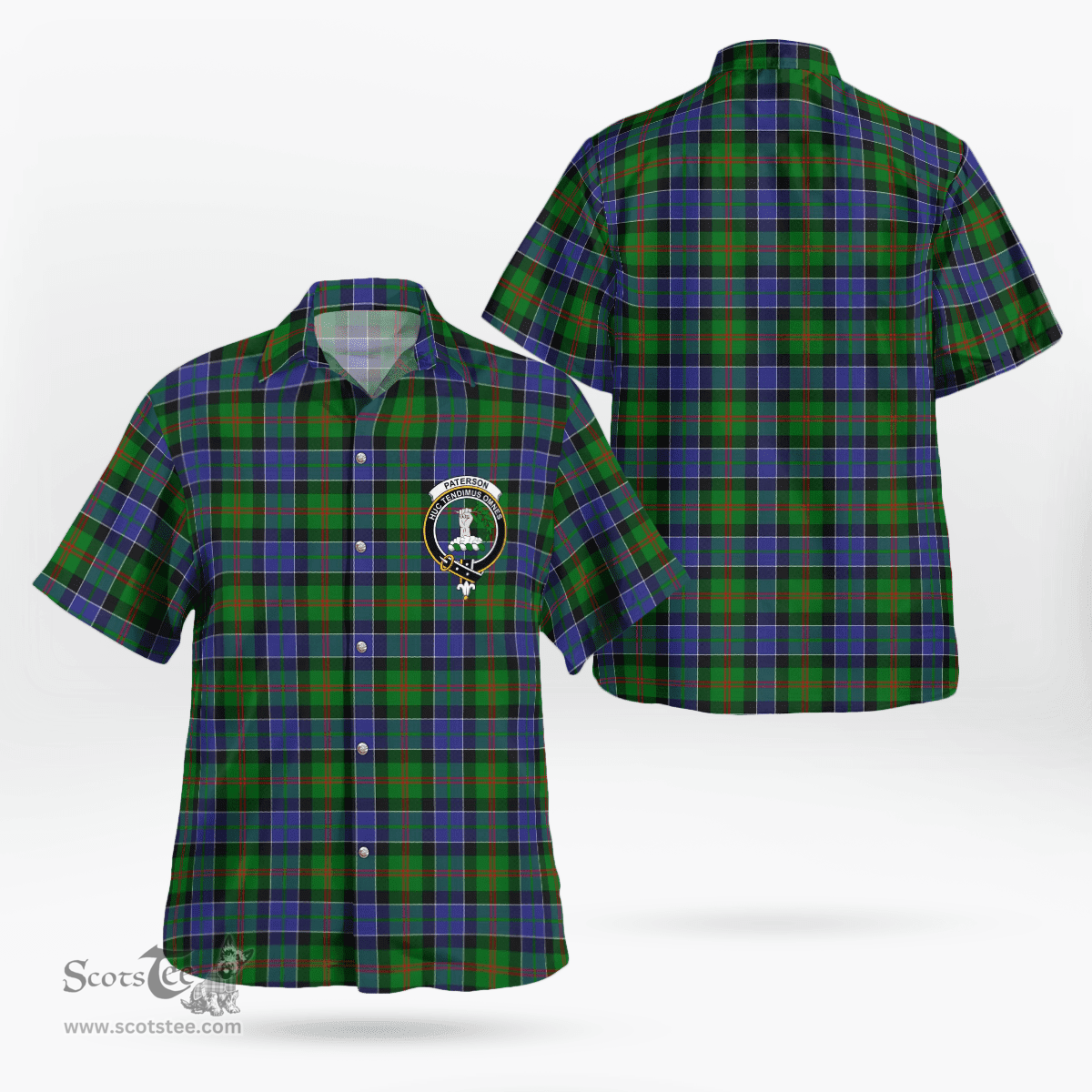 Scottish Paterson Clan Badge Tartan Hawaii Shirt Crest Tartan Plaid Shirt Scottish Plaid Tartan Plaid - ScotsTee - scotstee.com