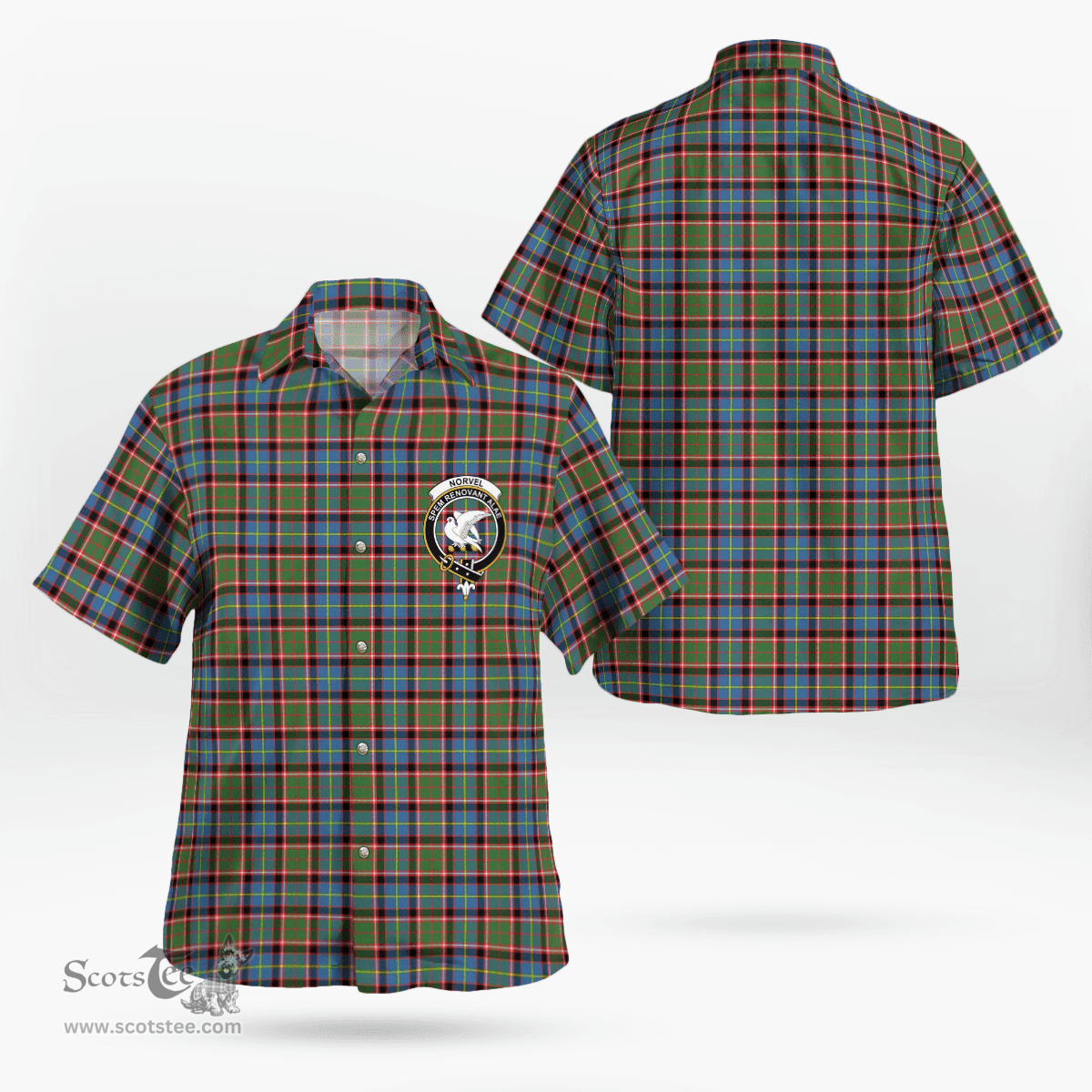 Scottish Norvel Clan Badge Tartan Hawaii Shirt Crest Tartan Plaid Shirt Scottish Plaid Tartan Plaid - ScotsTee - scotstee.com