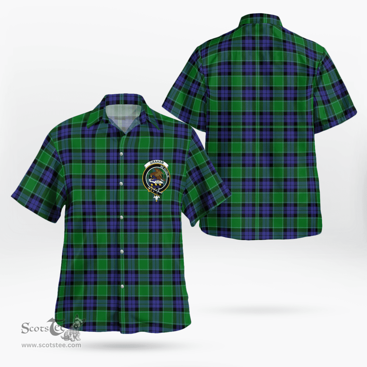 Scottish Graham Clan Badge Tartan Hawaii Shirt Crest Tartan Plaid Shirt Scottish Plaid Tartan Plaid - ScotsTee - scotstee.com