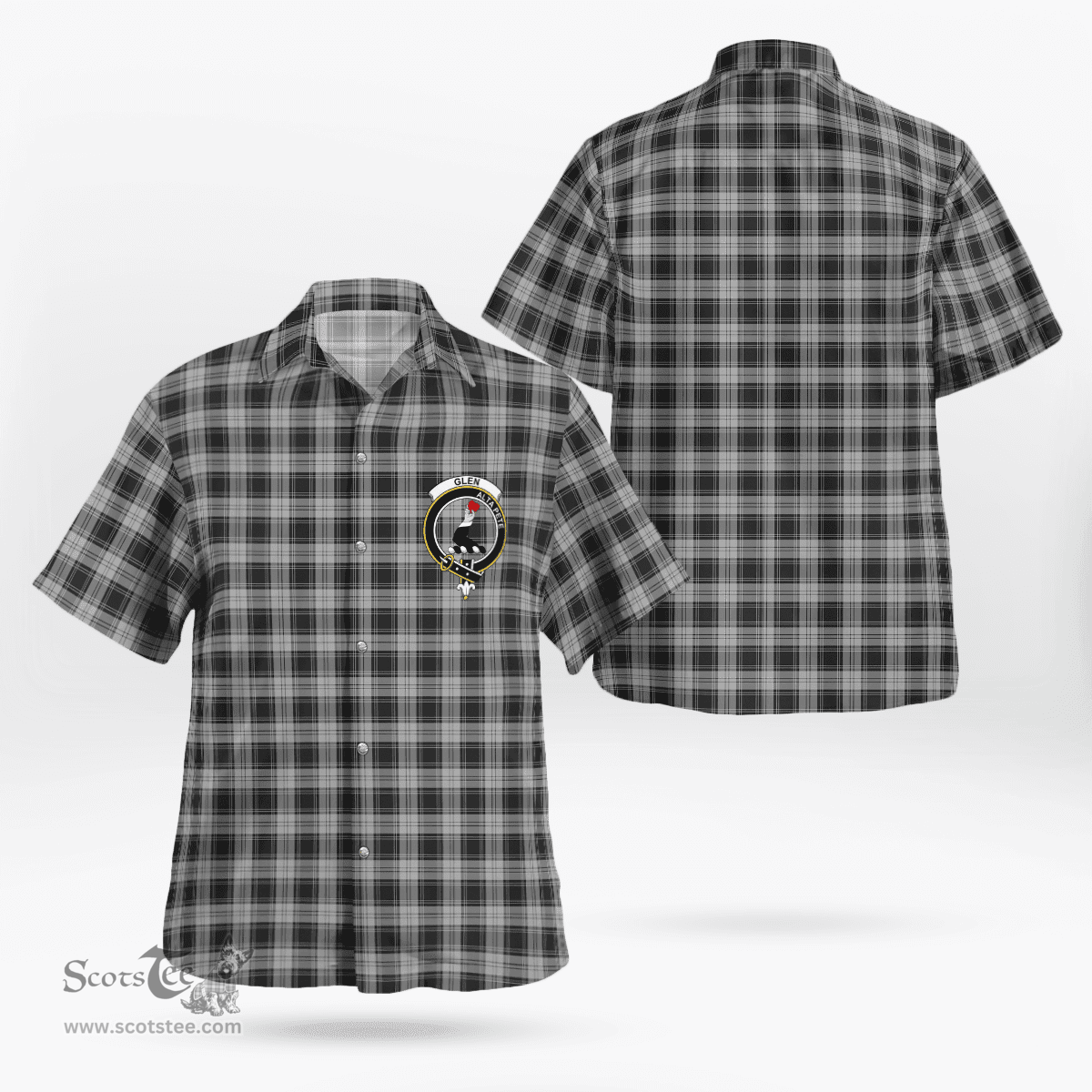 Scottish Glen Clan Badge Tartan Hawaii Shirt Crest Tartan Plaid Shirt Scottish Plaid Tartan Plaid - ScotsTee - scotstee.com