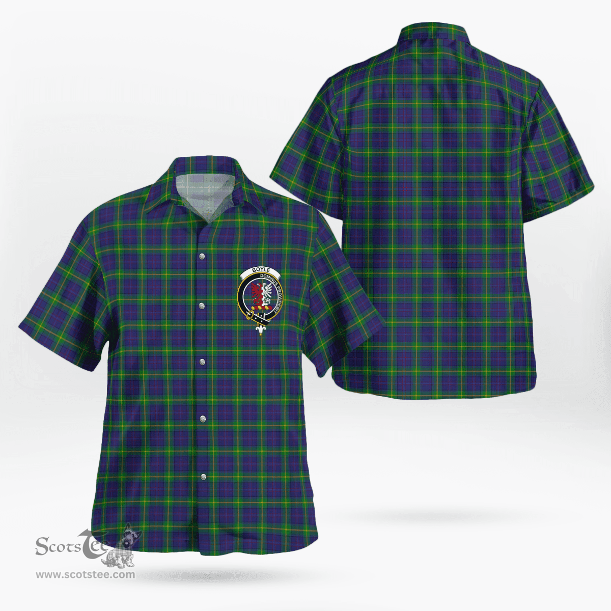 Scottish Boyle Clan Badge Tartan Hawaii Shirt Crest Tartan Plaid Shirt Scottish Plaid Tartan Plaid - ScotsTee - scotstee.com
