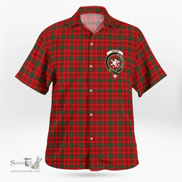 Scottish Heron Clan Badge Tartan Hawaii Shirt Crest Tartan Plaid Shirt Scottish Plaid Tartan Plaid - ScotsTee - scotstee.com