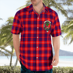 Scottish Hamilton Clan Badge Tartan Hawaii Shirt Crest Tartan Plaid Shirt Scottish Plaid Tartan Plaid - ScotsTee - scotstee.com