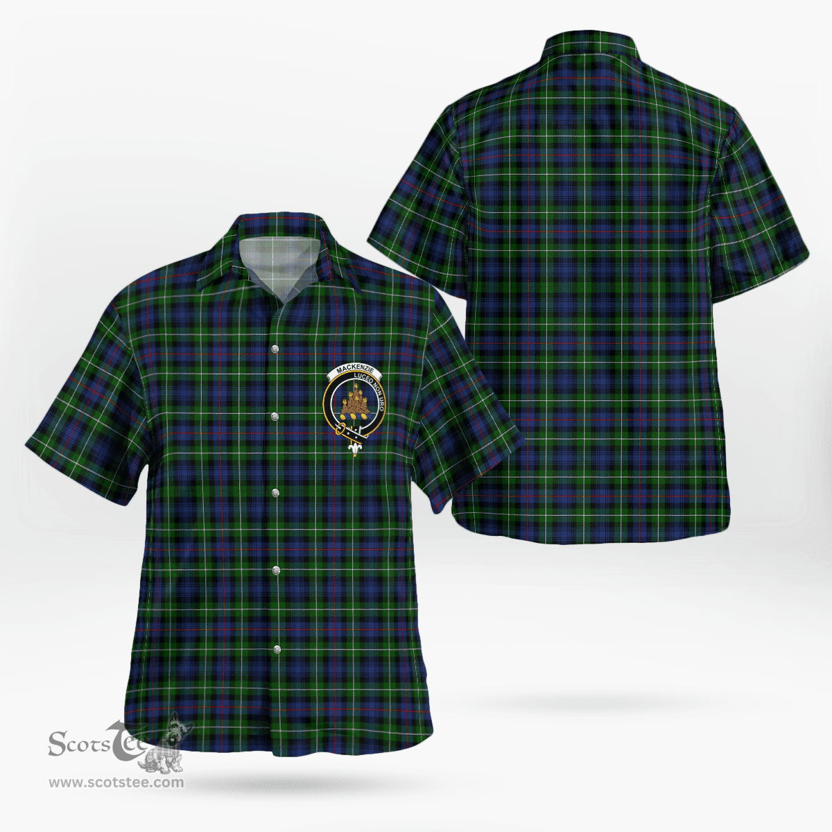 Scottish Mackenzie Clan Badge Tartan Hawaii Shirt Crest Tartan Plaid Shirt Scottish Plaid Tartan Plaid - ScotsTee - scotstee.com