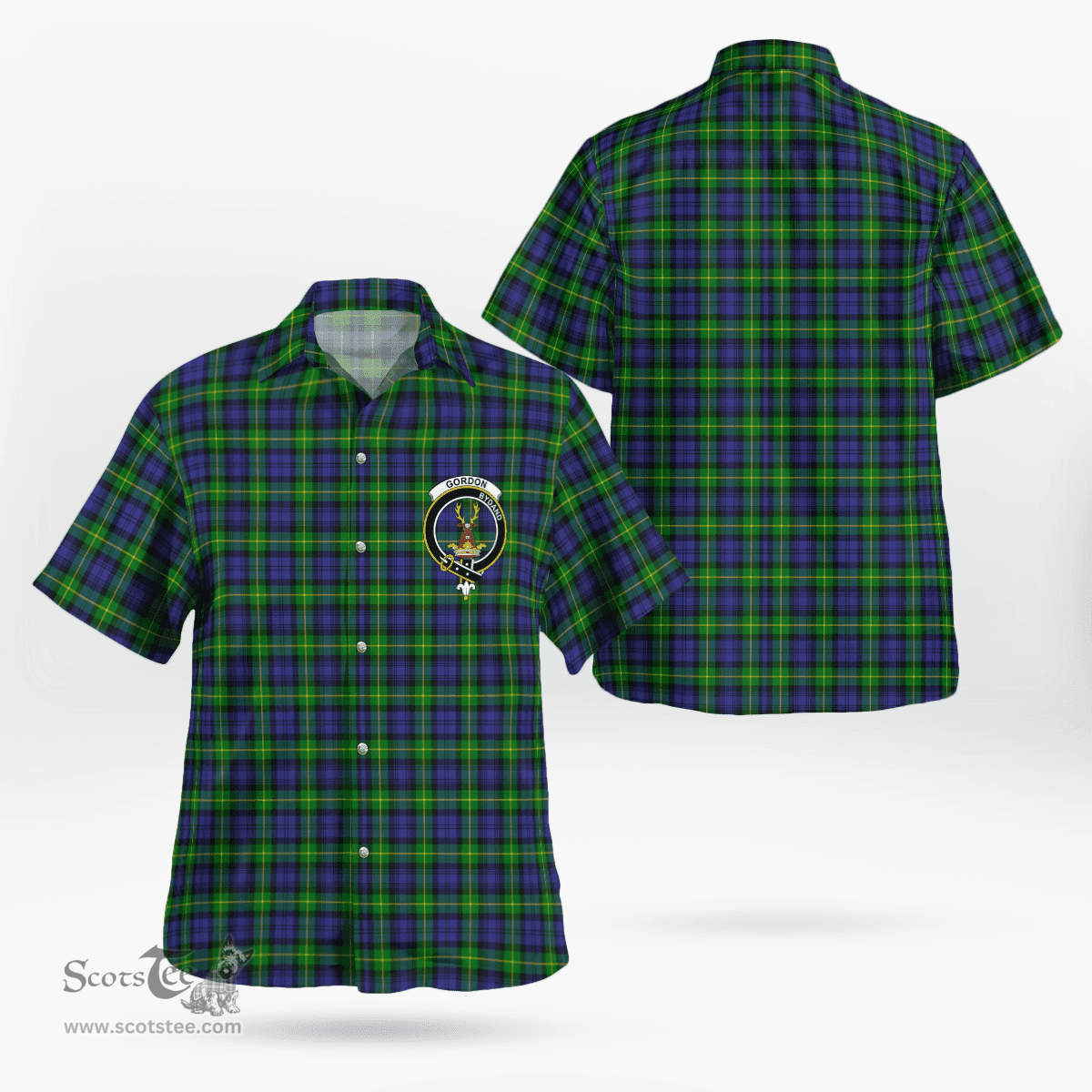 Scottish Gordon Clan Badge Tartan Hawaii Shirt Crest Tartan Plaid Shirt Scottish Plaid Tartan Plaid - ScotsTee - scotstee.com