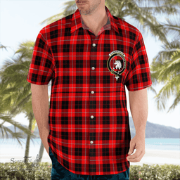 Scottish Cunningham Clan Badge Tartan Hawaii Shirt Crest Tartan Plaid Shirt Scottish Plaid Tartan Plaid - ScotsTee - scotstee.com