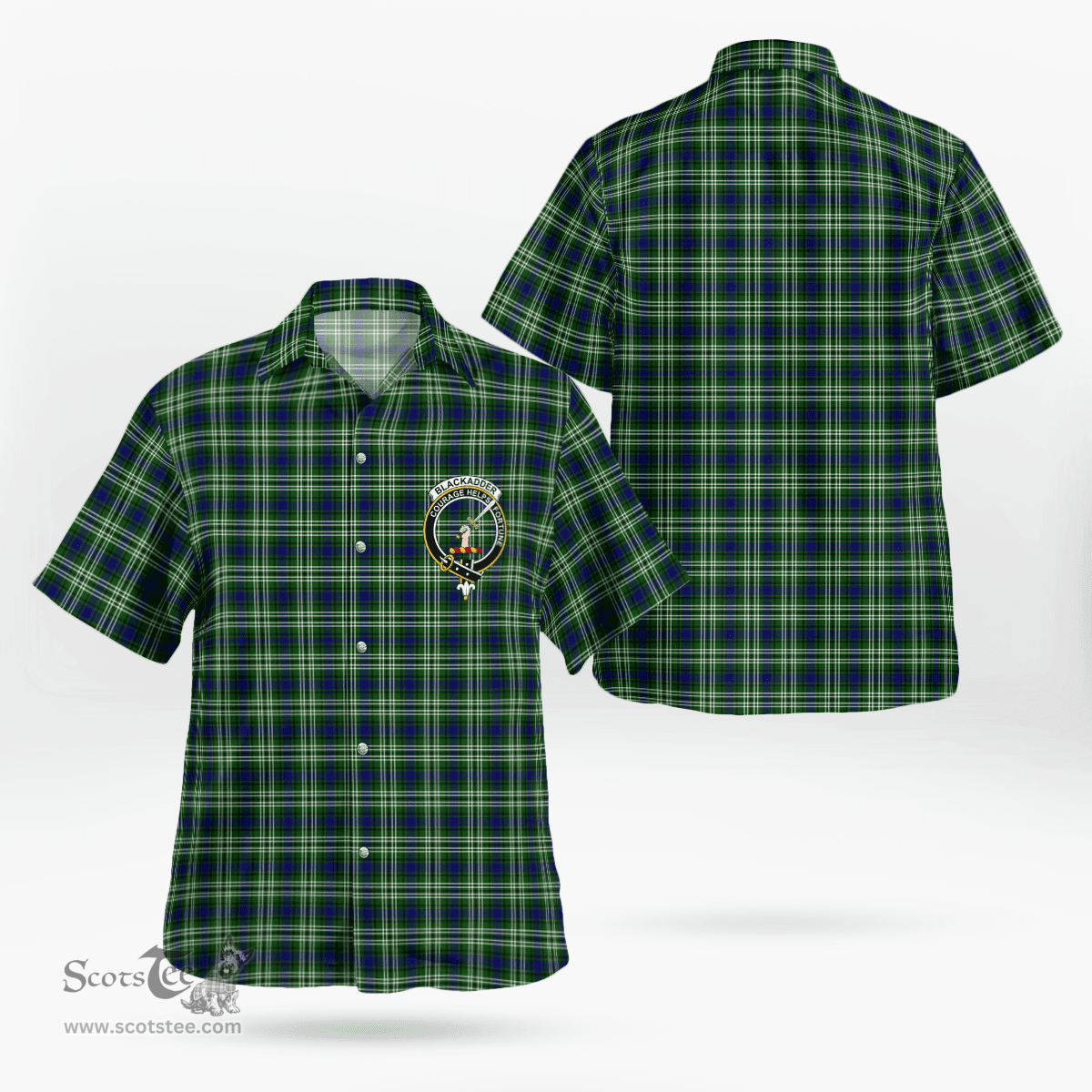 Scottish Blackadder Clan Badge Tartan Hawaii Shirt Crest Tartan Plaid Shirt Scottish Plaid Tartan Plaid - ScotsTee - scotstee.com