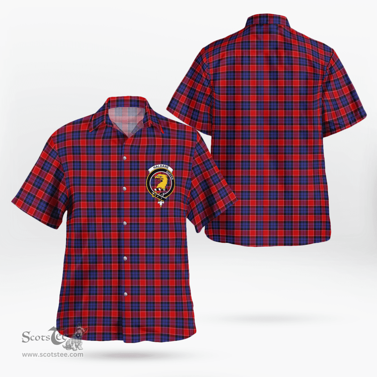 Scottish Haldane Clan Badge Tartan Hawaii Shirt Crest Tartan Plaid Shirt Scottish Plaid Tartan Plaid - ScotsTee - scotstee.com