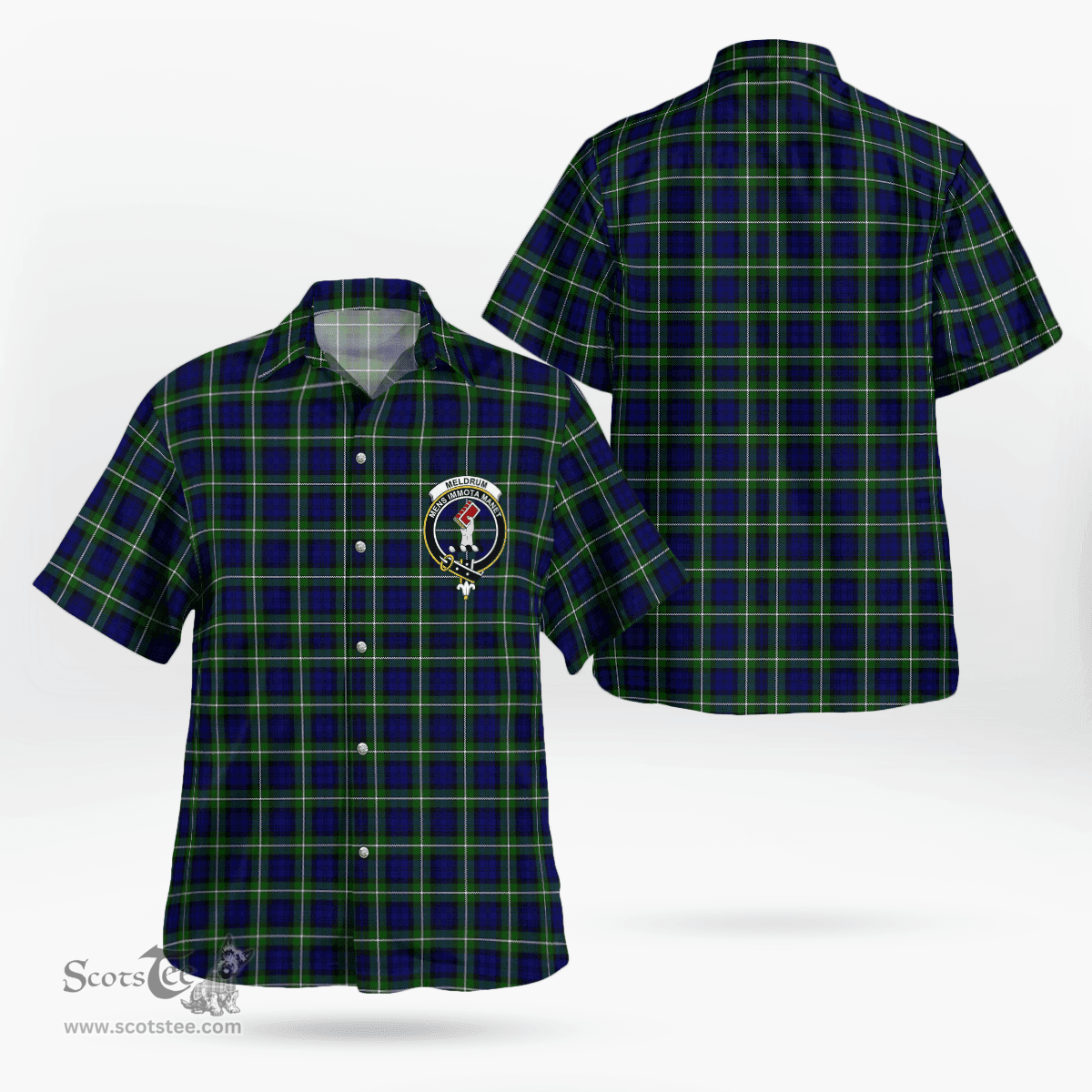 Scottish Meldrum Clan Badge Tartan Hawaii Shirt Crest Tartan Plaid Shirt Scottish Plaid Tartan Plaid - ScotsTee - scotstee.com