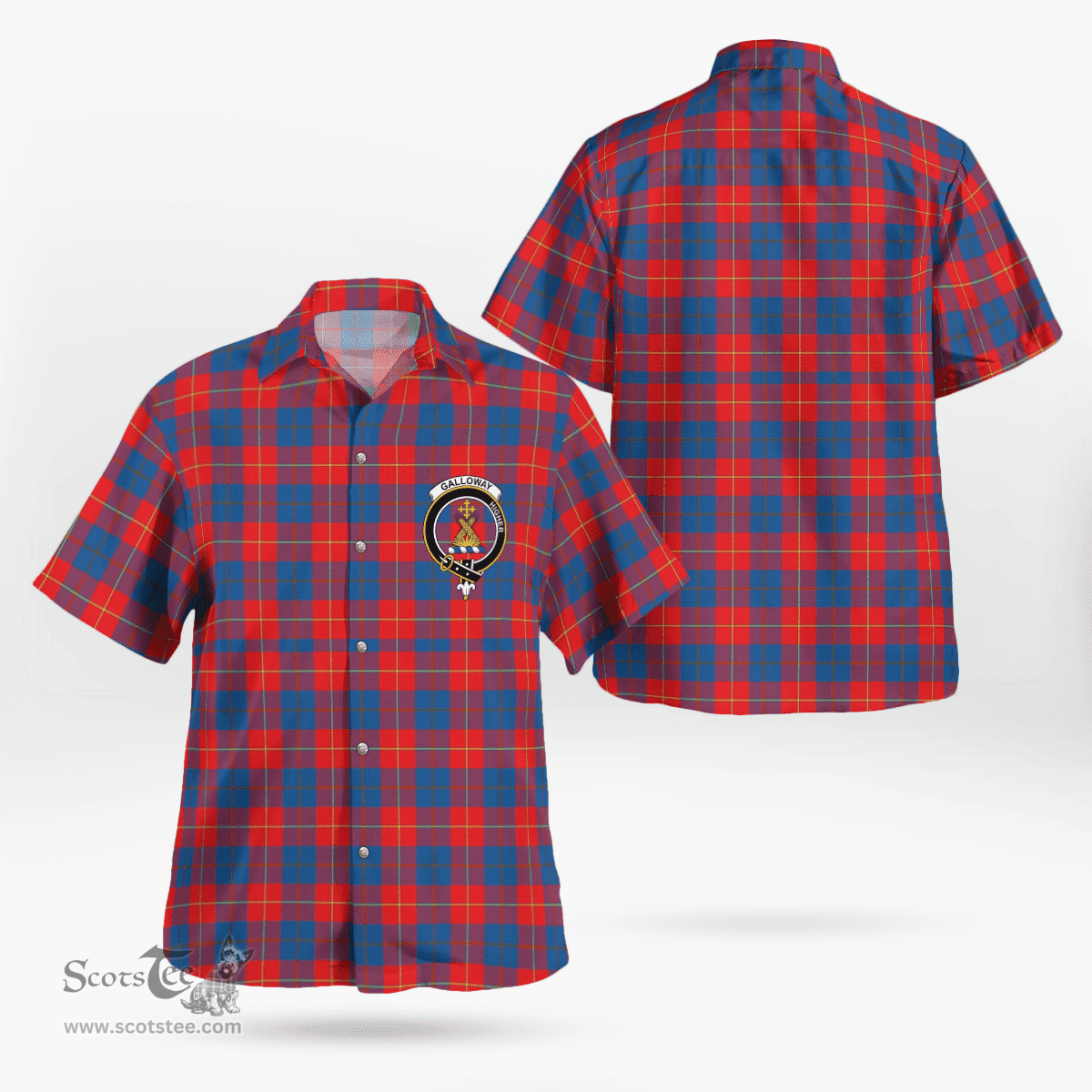 Scottish Galloway Clan Badge Tartan Hawaii Shirt Crest Tartan Plaid Shirt Scottish Plaid Tartan Plaid - ScotsTee - scotstee.com