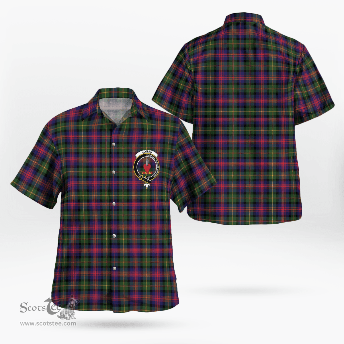 Scottish Logan Clan Badge Tartan Hawaii Shirt Crest Tartan Plaid Shirt Scottish Plaid Tartan Plaid - ScotsTee - scotstee.com