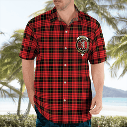 Scottish Macqueen Clan Badge Tartan Hawaii Shirt Crest Tartan Plaid Shirt Scottish Plaid Tartan Plaid - ScotsTee - scotstee.com