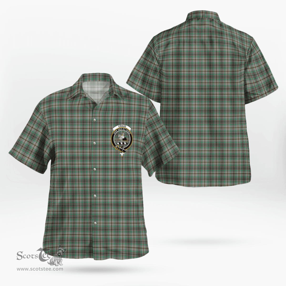 Scottish Craig Clan Badge Tartan Hawaii Shirt Crest Tartan Plaid Shirt Scottish Plaid Tartan Plaid - ScotsTee - scotstee.com