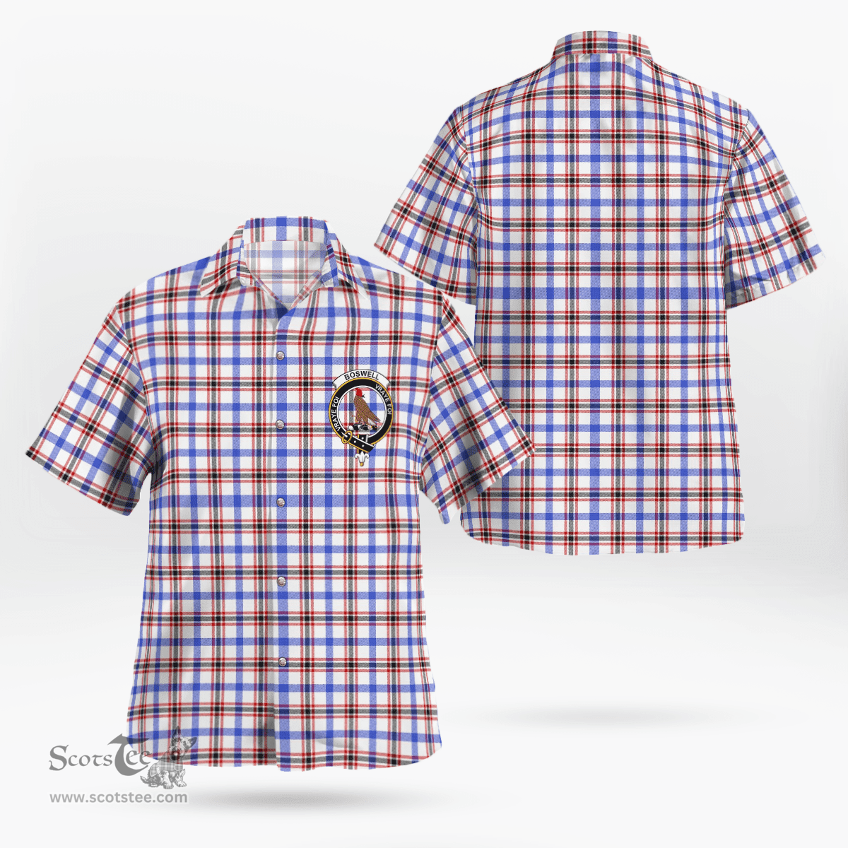 Scottish Boswell Clan Badge Tartan Hawaii Shirt Crest Tartan Plaid Shirt Scottish Plaid Tartan Plaid - ScotsTee - scotstee.com