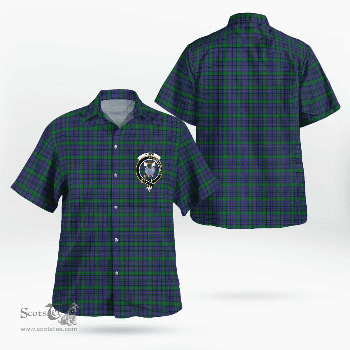 Scottish Hope Clan Badge Tartan Hawaii Shirt Crest Tartan Plaid Shirt Scottish Plaid Tartan Plaid - ScotsTee - scotstee.com