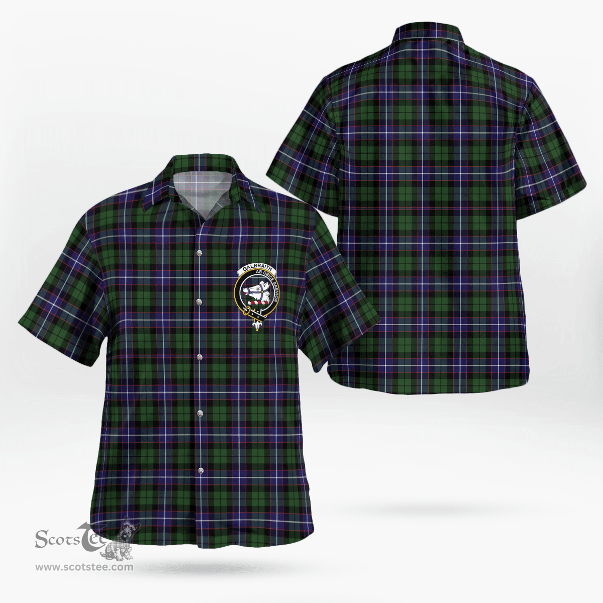 Scottish Galbraith Clan Badge Tartan Hawaii Shirt Crest Tartan Plaid Shirt Scottish Plaid Tartan Plaid - ScotsTee - scotstee.com