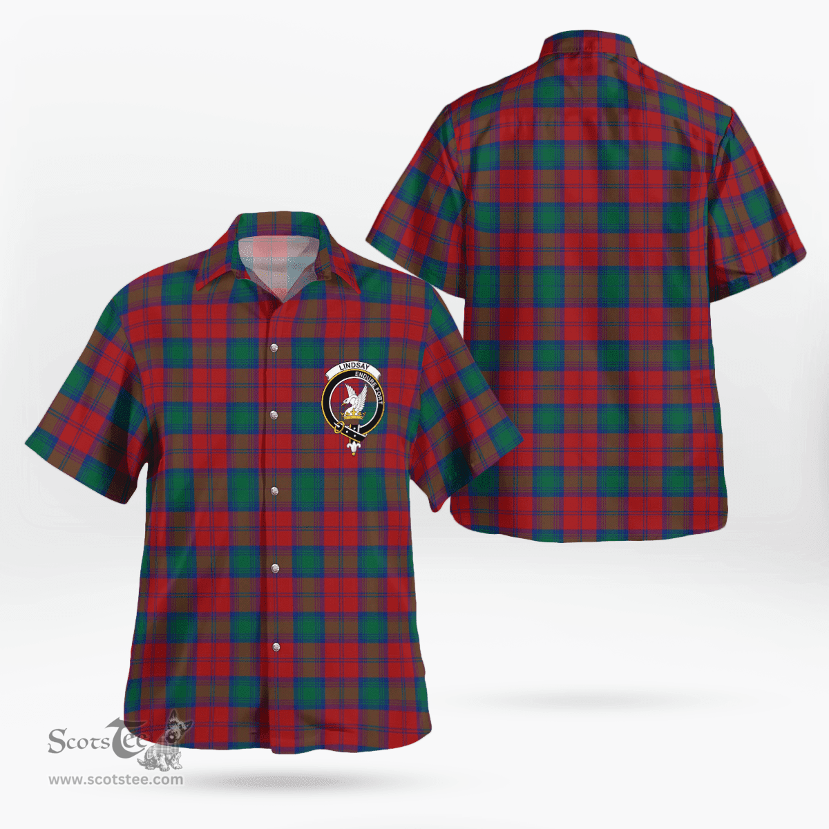 Scottish Lindsay Clan Badge Tartan Hawaii Shirt Crest Tartan Plaid Shirt Scottish Plaid Tartan Plaid - ScotsTee - scotstee.com
