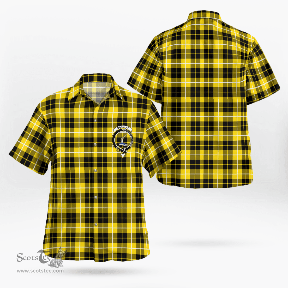 Scottish Barclay Clan Badge Tartan Hawaii Shirt Crest Tartan Plaid Shirt Scottish Plaid Tartan Plaid - ScotsTee - scotstee.com