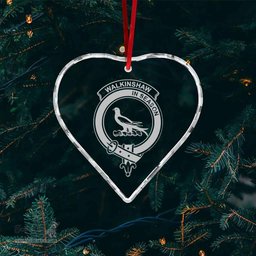 Scottish Walkinshaw Clan Crest Crystal Tartan Ornament - Tartan Christmas Ornaments ScotsTee Shop - Scottish Plaid - Tartan Plaid - Tartan Christmas Decor - ScotsTee.com