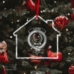 Scottish Leask Clan Crest Crystal Tartan Ornament - Tartan Christmas Ornaments ScotsTee Shop - Scottish Plaid - Tartan Plaid - Tartan Christmas Decor - ScotsTee.com