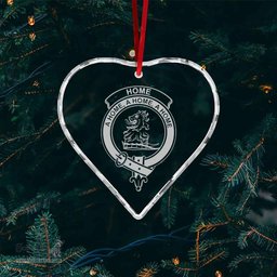 Scottish Home (or Hume) Clan Crest Crystal Tartan Ornament - Tartan Christmas Ornaments ScotsTee Shop - Scottish Plaid - Tartan Plaid - Tartan Christmas Decor - ScotsTee.com