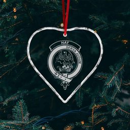 Scottish Hay Clan Crest Crystal Tartan Ornament - Tartan Christmas Ornaments ScotsTee Shop - Scottish Plaid - Tartan Plaid - Tartan Christmas Decor - ScotsTee.com