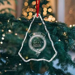Scottish Bruce Clan Crest Crystal Tartan Ornament - Tartan Christmas Ornaments ScotsTee Shop - Scottish Plaid - Tartan Plaid - Tartan Christmas Decor - ScotsTee.com
