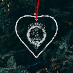 Scottish Sutherland I Clan Crest Crystal Tartan Ornament - Tartan Christmas Ornaments ScotsTee Shop - Scottish Plaid - Tartan Plaid - Tartan Christmas Decor - ScotsTee.com