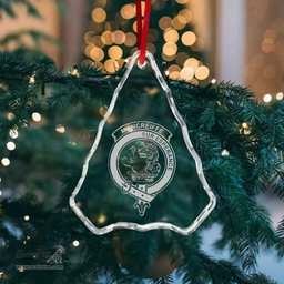 Scottish Moncrieffe Clan Crest Crystal Tartan Ornament - Tartan Christmas Ornaments ScotsTee Shop - Scottish Plaid - Tartan Plaid - Tartan Christmas Decor - ScotsTee.com