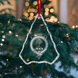 Scottish Mowat (of Inglistoun) Clan Crest Crystal Tartan Ornament - Tartan Christmas Ornaments ScotsTee Shop - Scottish Plaid - Tartan Plaid - Tartan Christmas Decor - ScotsTee.com