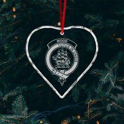 Scottish Wood Clan Crest Crystal Tartan Ornament - Tartan Christmas Ornaments ScotsTee Shop - Scottish Plaid - Tartan Plaid - Tartan Christmas Decor - ScotsTee.com