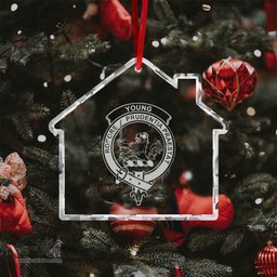 Scottish Young Clan Crest Crystal Tartan Ornament - Tartan Christmas Ornaments ScotsTee Shop - Scottish Plaid - Tartan Plaid - Tartan Christmas Decor - ScotsTee.com