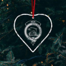 Scottish Weir Clan Crest Crystal Tartan Ornament - Tartan Christmas Ornaments ScotsTee Shop - Scottish Plaid - Tartan Plaid - Tartan Christmas Decor - ScotsTee.com