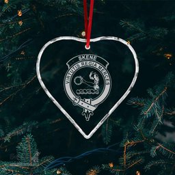Scottish Skene Clan Crest Crystal Tartan Ornament - Tartan Christmas Ornaments ScotsTee Shop - Scottish Plaid - Tartan Plaid - Tartan Christmas Decor - ScotsTee.com