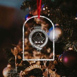 Scottish Pringle Clan Crest Crystal Tartan Ornament - Tartan Christmas Ornaments ScotsTee Shop - Scottish Plaid - Tartan Plaid - Tartan Christmas Decor - ScotsTee.com