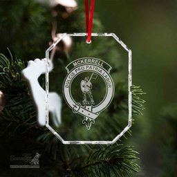 Scottish McKerrell Clan Crest Crystal Tartan Ornament - Tartan Christmas Ornaments ScotsTee Shop - Scottish Plaid - Tartan Plaid - Tartan Christmas Decor - ScotsTee.com