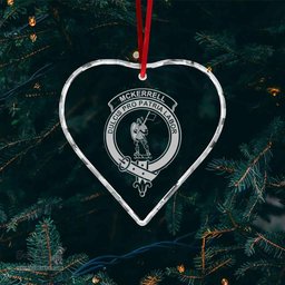 Scottish McKerrell Clan Crest Crystal Tartan Ornament - Tartan Christmas Ornaments ScotsTee Shop - Scottish Plaid - Tartan Plaid - Tartan Christmas Decor - ScotsTee.com