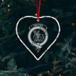 Scottish Trotter Clan Crest Crystal Tartan Ornament - Tartan Christmas Ornaments ScotsTee Shop - Scottish Plaid - Tartan Plaid - Tartan Christmas Decor - ScotsTee.com