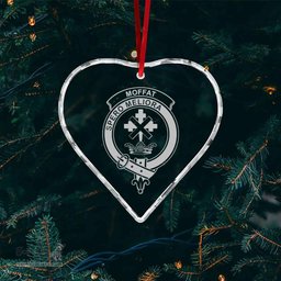 Scottish Moffat Clan Crest Crystal Tartan Ornament - Tartan Christmas Ornaments ScotsTee Shop - Scottish Plaid - Tartan Plaid - Tartan Christmas Decor - ScotsTee.com