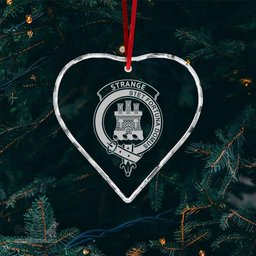 Scottish Strange (or Strang) Clan Crest Crystal Tartan Ornament - Tartan Christmas Ornaments ScotsTee Shop - Scottish Plaid - Tartan Plaid - Tartan Christmas Decor - ScotsTee.com