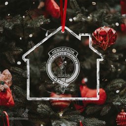 Scottish Henderson Clan Crest Crystal Tartan Ornament - Tartan Christmas Ornaments ScotsTee Shop - Scottish Plaid - Tartan Plaid - Tartan Christmas Decor - ScotsTee.com