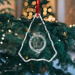Scottish Lyon Clan Crest Crystal Tartan Ornament - Tartan Christmas Ornaments ScotsTee Shop - Scottish Plaid - Tartan Plaid - Tartan Christmas Decor - ScotsTee.com