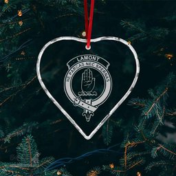Scottish Lamont Clan Crest Crystal Tartan Ornament - Tartan Christmas Ornaments ScotsTee Shop - Scottish Plaid - Tartan Plaid - Tartan Christmas Decor - ScotsTee.com